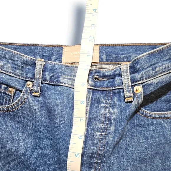 EUC Everlane The Cheeky Mid-Rise Cotton Raw Hem Jeans Sz. 25x26 Washed Midnight - Picture 8 of 11